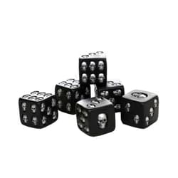 Pacific Giftware Decorative Black Skull Dice of Death 1.5 Inches Each Set of 6