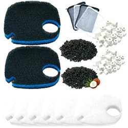 Beaufan Fit AMOSIJOY 172/225/265GPH Aquarium External Filter and Coospider-repta 172/225/265GPH Aquarium Filter, 6 White Floss, 2 Coarse Filter Pads, 2 Coconut Shell Carbon, 2 Ceramic Rings & 4 Mesh Bag