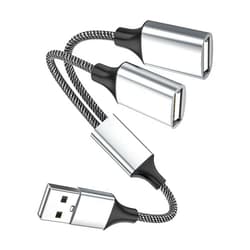 Fidioto USB A Splitter, USB A Male to 2 Female USB Y Splitter, USB Splitter 1 in 2 Out Support Charging and Data Transfer for Printer/USB Keyboard/Flash Drive/PlayStation/Laptop/LED Etc