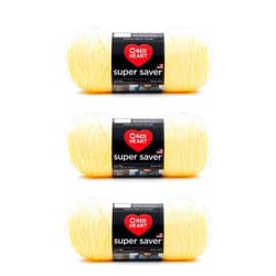 Red Heart Super Saver Lemon Yarn - 3 Pack of 198g/7oz - Acrylic - 4 Medium (Worsted) - 364 Yards - Knitting/Crochet