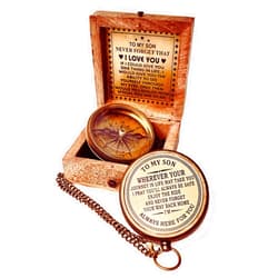 ALADEAN Inspiration Gift for Men Women Engraved Compass - Go Confidently - Thoreau Quote, You're Awesome Employee, Coworker Meaningful Gift for him her