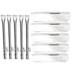 Outdoor Bazaar Set of 5 Replacement Burners and Stainless Steel Heat Plates Tent Shield Replacement Kit for Nexgrill 720-0888 720-0888N 720-0830H Gas Grills
