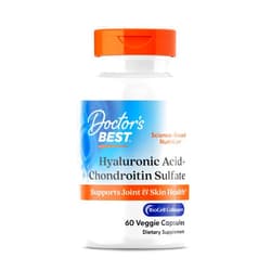 Doctor's BEST Doctors Best Hyaluronic Acid+ Chondroitin Sulfate, Supports Joint & Skin Health, Non-GMO, Gluten Free, Soy Free 60 Veggie Capsules