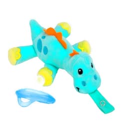 Nuby Calming Natural Flex Snuggleez Pacifier with Plush Combo Set for Cuddling with Comfort, Dino