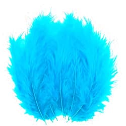 LWINGFLYER 100pcs Turquoise Feathers Fluffy Turkey Marabou Feathers 4-6 Inches for Crafts Dream Catcher Fringe Trim Colored Feathers Fly Tying Material