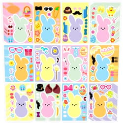 Whaline 48 Sheets Easter Make A Bunny Face Stickers Make Your Own Rabbit Craft Decals Chick Egg Stickers for Spring School Activities Party Games Gift DIY Crafts Supplies, 12 Styles