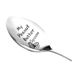 TOPKOUTÁLI topkoutáli My Peanut Butter Spoon-Engraved Spoon Stainless Steel Silverware Flatware Unique Birthday Easter Basket Gifts for Boy Girl Mom Dad Kids-Crafted