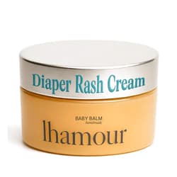 Lhamour Baby Balm 100% Natural Hand Made, 3.53oz Diaper Rash Cream for Baby with Organic Shea Butter, Beeswax, Coconut, Olive, Carrot Oils – Soothing All Purpose Oinment for Sensitive Baby Skin