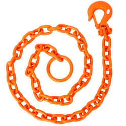 AMZOSS Brush Grubber 3/8-Inch Tugger Chain, 6-Foot Log Grabber Chain Loop Slides Over 2 Inch Ball for Towing, 4,700 Pound Maximum Pulling Force Choker Chain for ATVs, UTVs, and Lawn Tractors