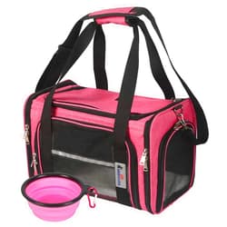 RABBICUTE Pet Dog Cat Carrier Bag for Medium Small Dog Cat with Washable Cozy Bed Locking Safety Zipper Shoulder Strap Airline Approved Pet Carrier Portable Collapsible Puppy Carrier Escape Proof