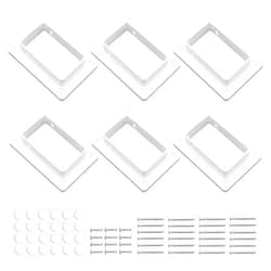 Aiwaiufu 2″ x 3.5″ White Vinyl Fence Brackets, Slotted Handrail Bracket Kit with Screws for Decking Railing, Mount to Wall or Other Vertical Flat Surface, Pack of 6