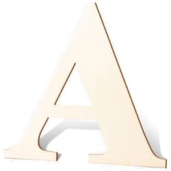 YRONTY 12 Inch Wooden Letters A, 1/5 Inch Thick Blank Unfinished Wood Letter Wooden Sign Board for Painting, Craft and Home Wall Decoration