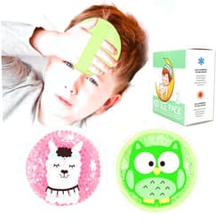 SEIWEHIDO Kids Ice Packs for Boo Boos, 2 Packs Cute Hot Cold Gel Packs for Injuries, Reusable for Fever, Pain Relief, Wisdom Teeth, First Aid and Head, Arms, Legs Injuries