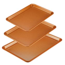 Ayesha Curry Nonstick Bakeware Set/Baking Pans - 3 Piece, Brown