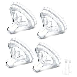 VANEST 4 Packs Silicone Bottle Nipples Compatible with Philips Avent Natural Bottle, Replacement Bottle Nipple BPA-Free, No Spill, Anti-Colic, 3+ Month (Flow 4)