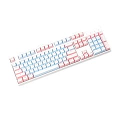 YMDK Double Shot 104 Miami PBT Shine Through OEM Profile Keycap Set Suitable for Cherry MX Switches Mechanical Keyboard (Pink Blue) (Only Keycap)
