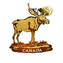 Canadian Treasures Canada Moose Ornament Brass