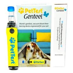 Advocate Pettest PetTest Genteel Pain-Free Lancing Device, Easy-to-Use Pet Blood Sugar Monitoring for Dogs & Cats, Includes Contact Tips, Sterile 21G Lancets & Instructions for Taking Samples