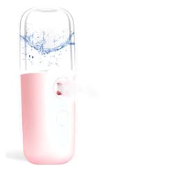 GIVERARE Nano Facial Steamer, Handy Mini Mister, USB Rechargeable Mist Sprayer, 30ml Visual Water Tank Moisturizing&Hydrating for Face, Daily Makeup, Skin Care, Eyelash Extensions-Pink