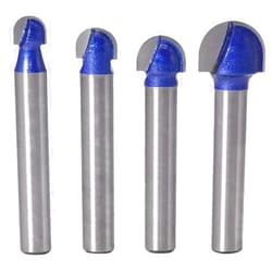 Wolfride 4pcs Core Box Router Bit 1/4 Inch Shank Round Nose Cove Box Router Bits
