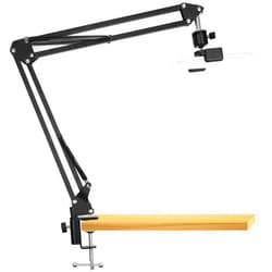 ChromLives Overhead Video Stand Phone Holder Articulating Arm Phone Mount Table Top ChromLives Scissor Boom Arm Articulating Phone Stand Tablet Phone Holder for Streaming Phone Baking Crafting