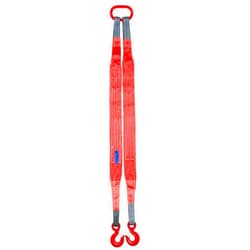 QWORK Two Leg Bridle Web Sling, 6.56Ft 22000 lbs Capacity Steel Sling, 2 Leg Industrial Grab Hook