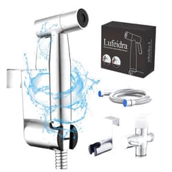 LUFEIDRA Handheld Bidet Sprayer for Toilet-Adjustable Water Pressure Jet Spray with Bidet Hose for Feminine Wash, New Premium Stainless Steel Muslim Shower Toilet Bidet Cloth Diaper Sprayer Set