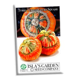 Isla's garden seeds Turk’s Turban Gourd Seeds (Cucurbita Maxima 'Turban') – 25+ Non-GMO Heirloom Seeds by Isla’s Garden Seeds, Unique & Colorful Ornamental Squash, Perfect for Fall Displays, Crafts & Cooking, Gift Ideas