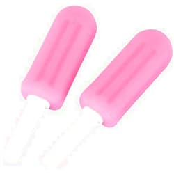 Dadulam Aligner Chewies, Medical Grade Silicone Orthodontics Chewies for Invisalign Aligner Trays, Popsicle-shaped 4 Chewies (Peach)