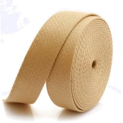 CRAFTMEMORE Heavy Cotton Webbing - Straps for Arts and Crafts, Luxury Bag Strap High Density Webbing (2 Inches x 5 Yards, Tan)