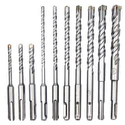 JFOGO 10 Pieces Carbide-Tipped SDS-Plus Rotary Hammer Drill Bit Set for Concrete，Brick,Block,Stone,Masonry