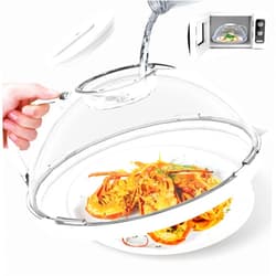 ENESNES Microwave Splatter Cover for Food, with Handle and Water Storage Box, 10 Inch Anti-Watermark Plate Cover. Versatile Dish Covers with Adjustable Steam Vents in Green,BPA Free