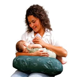 Boppy Nursing Pillow - Ergonomic Bottle & Breastfeeding Pillow with High, Firm, Large Area, Water-Repellent Cushion with Washable Cover; Baby Safety Alliance Verified - Forest Green Dinos