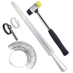 GoldenPlayer Ring Sizer Measuring Tool Set, Metal Mandrel Ring Sizers for Loose Rings Tool Aluminum with Ring Gauge US Size 1-13, Finger Size Stick Wire Wrap Rings Tools Jewelry Making Kit, 31pc