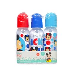 Disney Cudlie Mickey Mouse Baby Boy 3 Pack 9oz Bottles with Bright Mickey Print