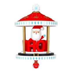 Hallmark Keepsake Christmas Ornament with Motion 2023, Santa-Go-Round, Ho Ho Ho Carousel, Santa Collectors Gifts