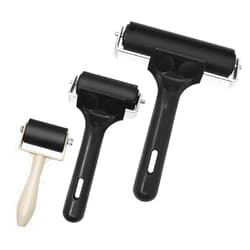AIFUDA 3Pcs Rubber Roller Brayer Rollers Glue Roller for Ink Paint Block Stamping, Printmaking Wallpaper and Arts & Crafts (1.37, 2.36 and 3.93 Inch)