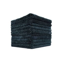 The Rag Company - Creature Edgeless Auto Detailing Towels (10-Pack) Professional 70/30 Blend, Dual-Pile Plush Microfiber, Buffing & Polishing, 420gsm, 16in x 16in, Black