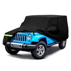 YIDEXIN Waterproof Car Covers for Jeep Wrangler 2 Doors 1987-2022 190T Covers (YJ, TJ, JK & JL) Customer Fit 100% Waterproof Windproof Strap & Double Door Zipper Up to 180” L (2-Doors)