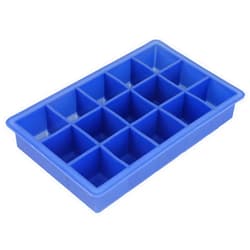 Chef Craft Select Silicone Ice Cube Tray, 15 cube, Blue
