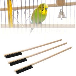 Zerodis 3PCS Brushes for Pets Bird Cage Brush Wooden Cleaning Brush Portable Long Handle Bird Cage House Brush Accessory for Pet Birds Parrots Cage