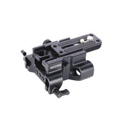 NICEYRIG 15mm Rod Rail Baseplate Quick Release for Arca-Swiss Standard, 2-in-1 DSLR Camera Base Plate Applicable for Tripod, Shoulder Rig, Follow Focus, Matte Box - 545