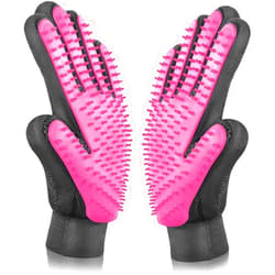 BYETOO Pet Dog Cat Grooming Glove with 261Tips,Gentle Deshedding Brush Glove,Efficient Pet Hair Remover Mitt,Massage Tool with Enhanced Five Finger Design,for Dog,Cat,Rabbit,Horse with Long/Short Fur