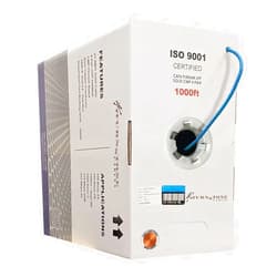 Turnstone Cables Cat6 Plenum (CMP) 1000ft Cable, 23AWG | 100% Solid Bare Copper | 550MHz | Unshielded Twisted Pair (UTP) Bulk Ethernet Cable, Available in 10 Colors