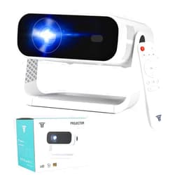 ZDK 1080P Movie Projector for Bedroom: Smooth Grain Free Image Quality with Crisp Details for Family - 360°Rotatable Mini Proyector with Wifi & Bluetooth - 4K Support TV iPhone Airplay - White