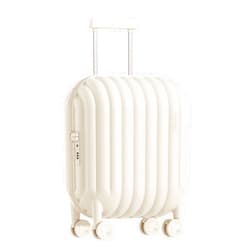 artrips Carry On Luggage with 8 Spinner Wheels,19'' Spinner Luggage,PC Lightweight Hardside Luggage,Travel Suitcase with Bread Design,TSA Lock,White,Carry On 19-Inch,40L