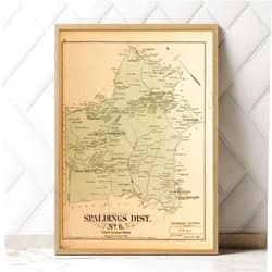 MG Global Historical Poster of Old Spaldings District 1879 Prince George Co. MD DC Area Including Montgomery Co| 11x17 12x18 16x24 24x36 Unframed Print Wall Art Gift | Vintage Home Office Decor