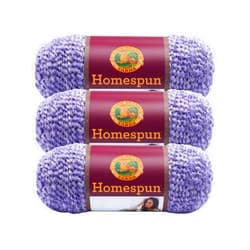 Lion Brand Yarn (3 Pack) Lion Brand Yarn 790-441 Homespun Yarn, Purple Aster3