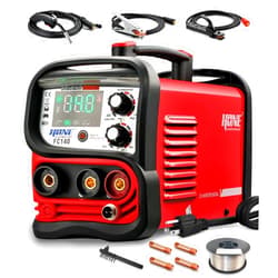 HONE Flux Core Welder 110V, Actual 140Amp MIG Welder 3 in 1 Synergic Gasless Wire Welder/Stick Welder/Lift TIG Welding Machine, IGBT Inverter with Large LED Display and 2lb Welding Wire.
