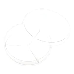 Celltreat 229683 Petri Dish, 3 Compartments, Sterile, 100 mm x 15 mm, 25 per Bag, Clear (Pack of 500)